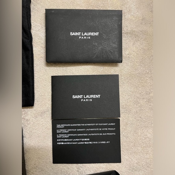 saint laurent Monogram Leather Credit Card Case in storm - Picture 4 of 16